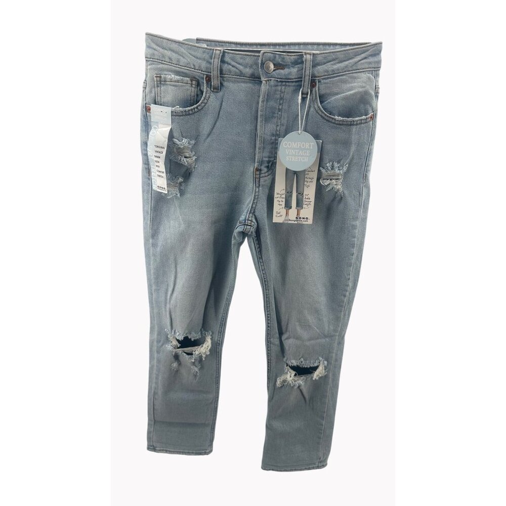 SONG Timeless Fit womens 3/26 Comfort Vintage Stretch Distressed Jeans New
